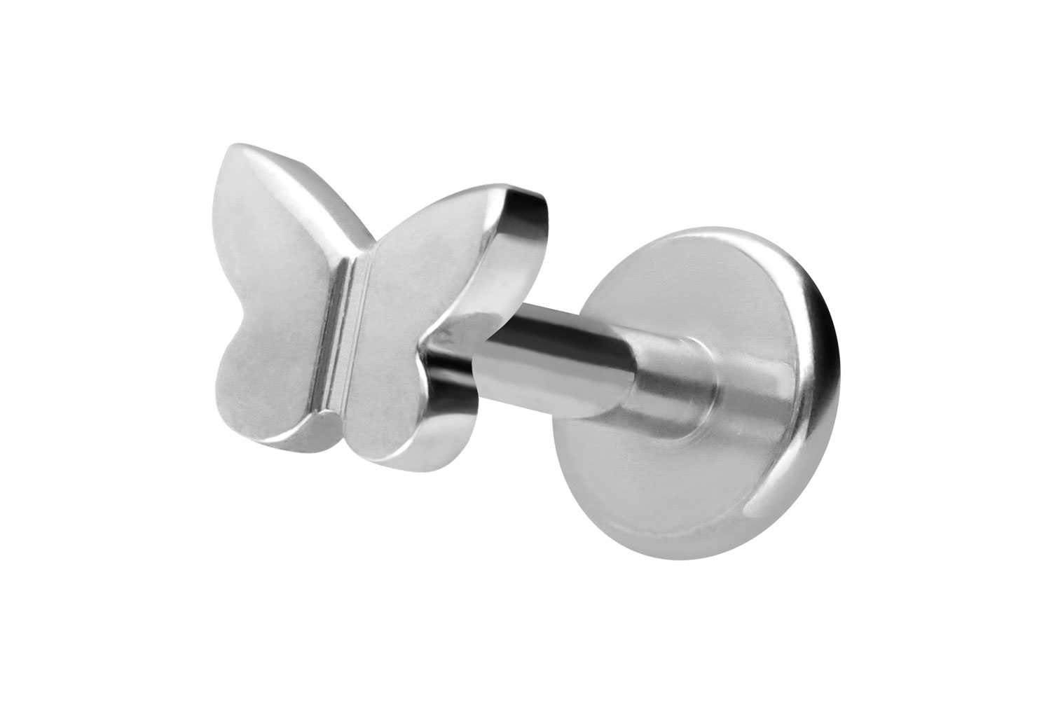 Titan Labret Piercing mit Innengewinde SCHMETTERLING